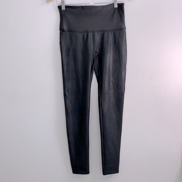 SPANX Faux Leather Leggings in Black - Picture 3 of 8